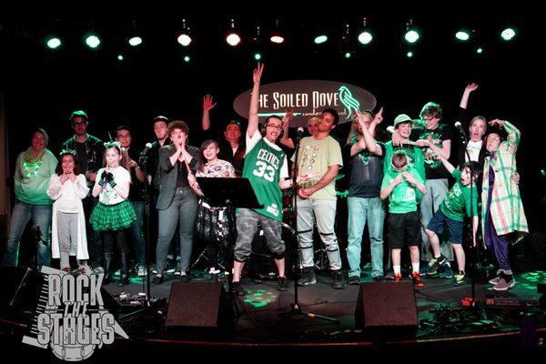 A picture from our Saint Patrick's Day Showcase! 
 
 https://rockthestagesmusicschool.com/