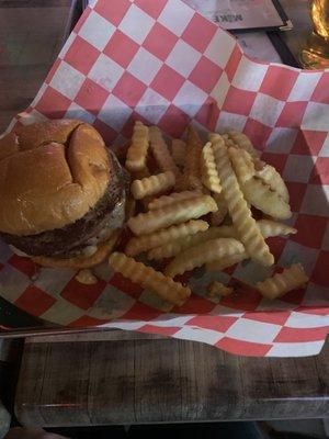 Burger and fries