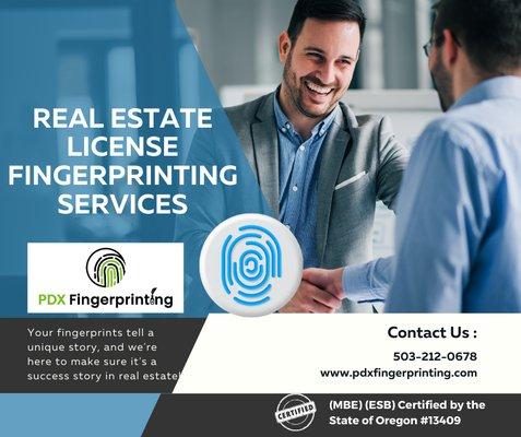 Real Estate License Fingerprinting Services