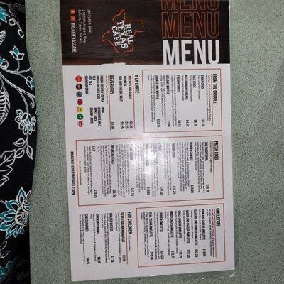 Menu side one