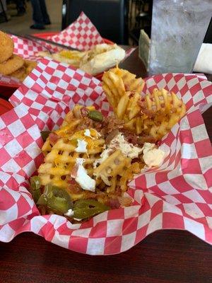 Loaded waffle fries