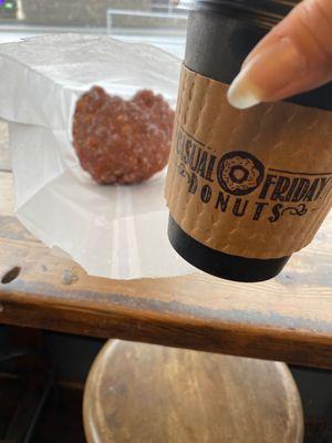 Apple Fritter and a hot Mocha