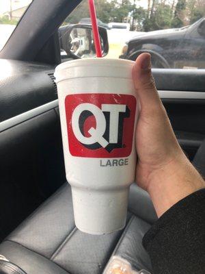 QT tip: save you cup and save by getting a "cold refill" instead of a new drink!