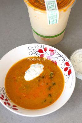 Soup: Red Lentils with Kale, Dill, and Yogurt ($14 for 1 quart) - delicious!