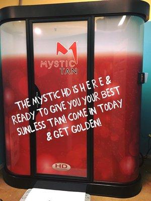 The newly designed Mystic HD Spray Tan infuses the skin with heat to deliver maximum solution absorption to create a long lasting tan.