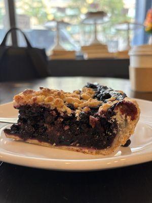 Blueberry crumb pie. For those that like breadcrumbs with their blueberries lol. Unbelievably delicious.