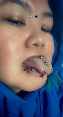 Snake bite tongue piercing