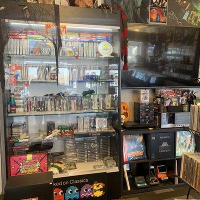 Old school video games and other nostalgic items to the right.