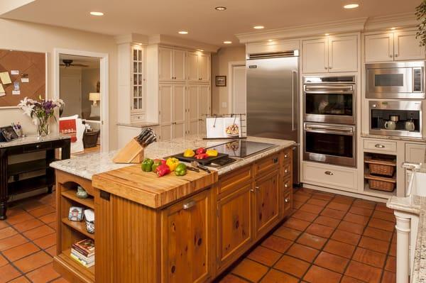 This luxurious kitchen was designed with the latest amenities for a homeowner who liked to cook and entertain.