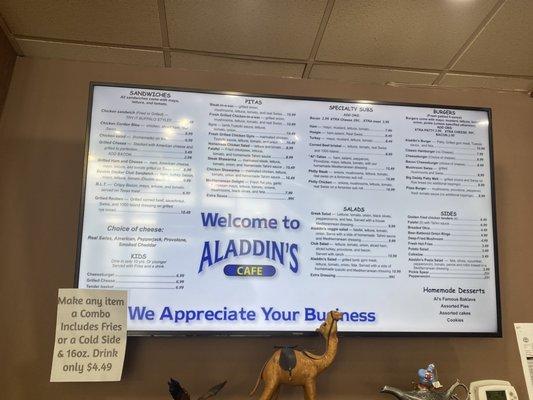 Aladinn's cafe: Full menu