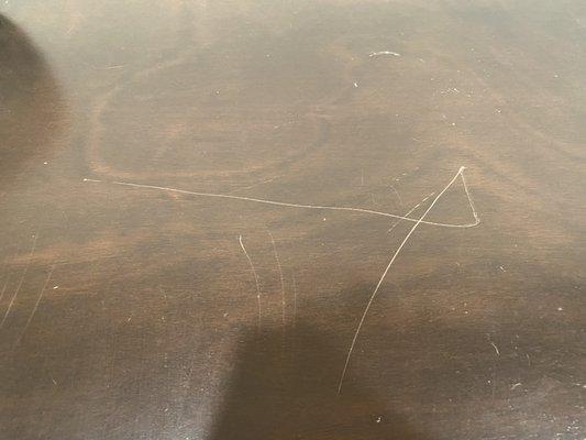 Scratched table