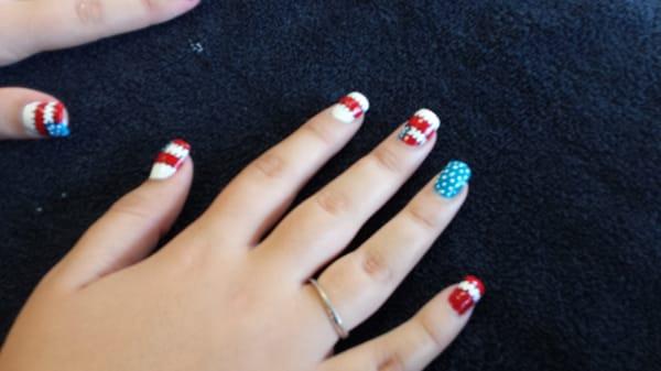 4th of July nails. What a great job.