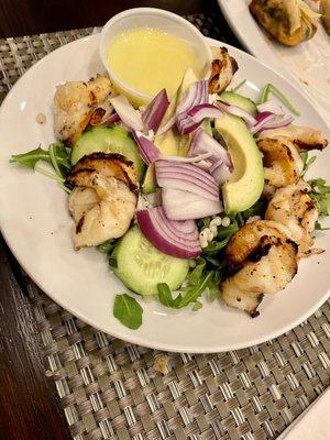 Limone salad with grilled shrimp