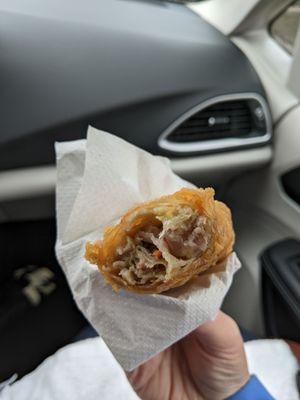 Egg Roll, $1.90. Inside is pork and vegetable