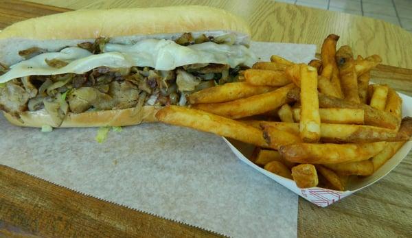 Philly Steak and Cheese with Cajun fries