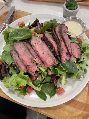 Locally Rooted Salad with flat iron steak