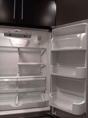 A clean refrigerator here in Newport Beach.