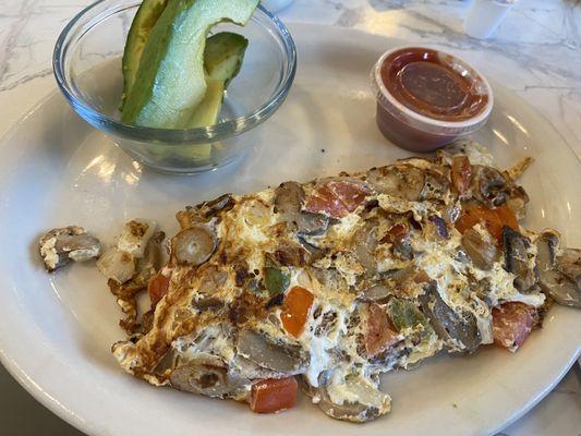 Veggie omelette with side of avocado. So great!