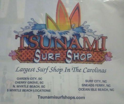 Tsunami Surf Shop bag