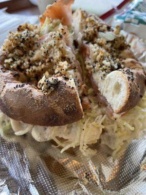 White fish salad on bialy. Delicious