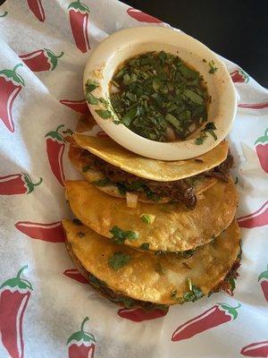 Queso birria tacos