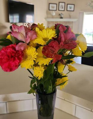 Just because flowers from my son. Super sweet