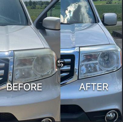 Headlight restoration on this Honda pilot