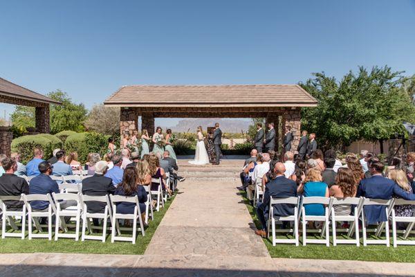 Wedding ceremony in South Villa Venue at Superstition Manor