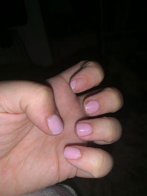 One week later destroyed sns manicure. Weird!