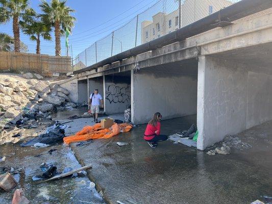 The Vegas Stronger team helping in the tunnels of Las Vegas