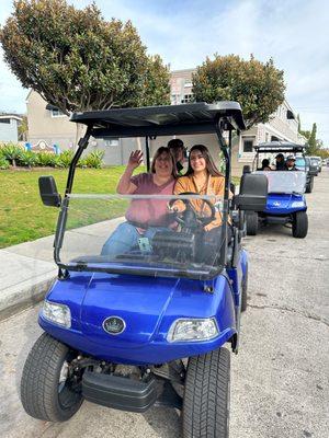 So fun driving around in a golf cart!!