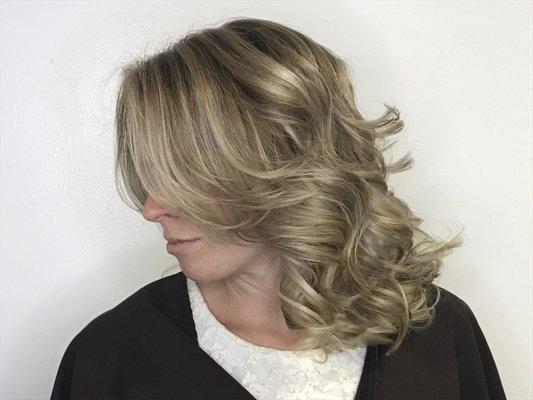 Hilites, lowlites, balayage, and layers. #Hairbyjennifer