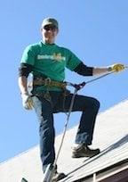 Gutter cleaning emergency rope job in Denver