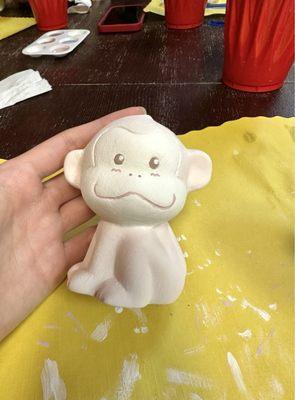 Before picture: Pottery monkey