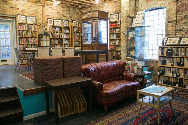 Cozy couch in the reading room