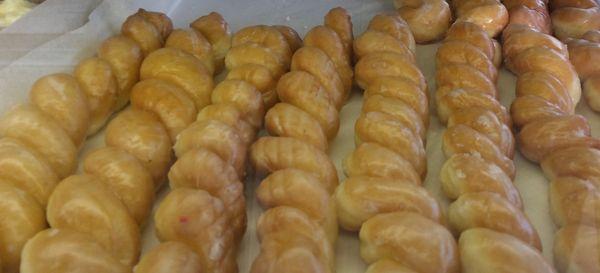 Soft fresh twist donuts