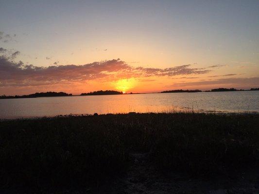 Sunset view from causeway at campground!