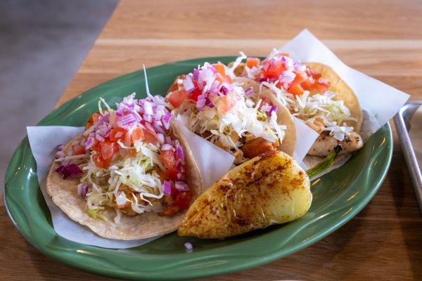 Grilled Fish, Fried Fish, and Grilled Shrimp Tacos.  So Good!