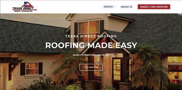 Texas Direct Roofing - Services Website Design