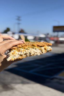 Chicken Chickarones fried skin sandwich