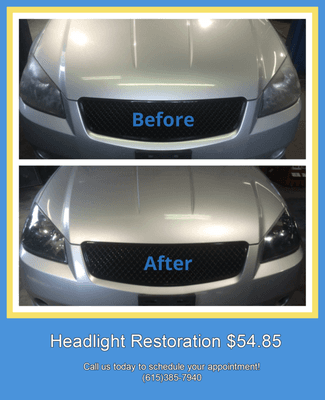 Not only can you see better at night, but this service makes your car look cleaner and newer!