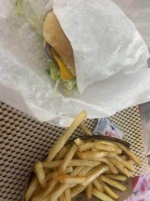 Cheese burger and fries so good better than in&out