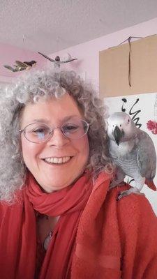 My African Grey and I love Exotic Bird Hospital