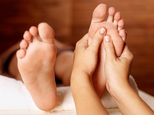 Foot massage with elements of Reflexology