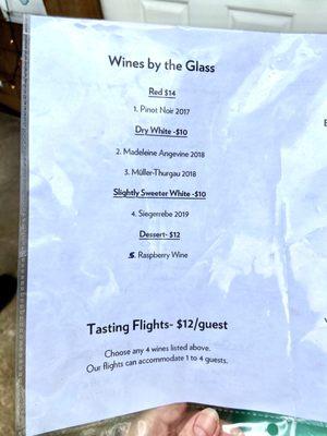 Wine by the glass menu - Feb 2021