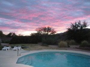 Sunset by the Pool