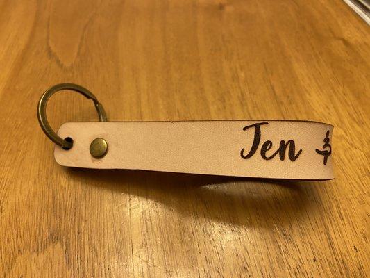 Front side of the keychain with my name