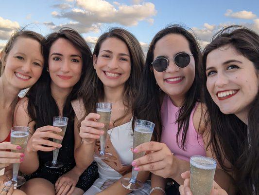 Champagne from the boat ride