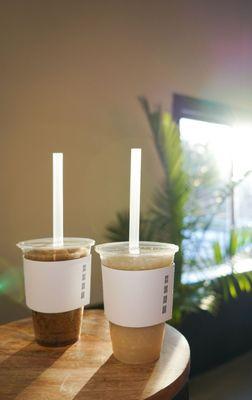 most popular rice slush and cinnamon slush, all made in-house