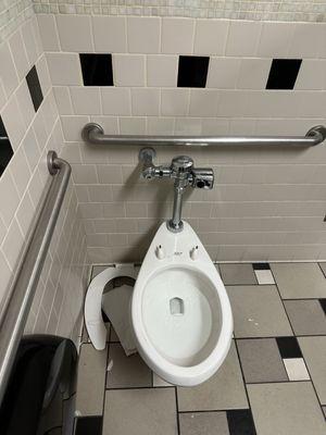 This should be a fine. Handicapped stall??